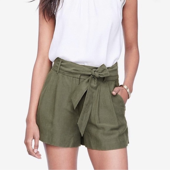 Ann Taylor Pants - Ann Taylor High Waist Tie-Front Linen Blend Shorts